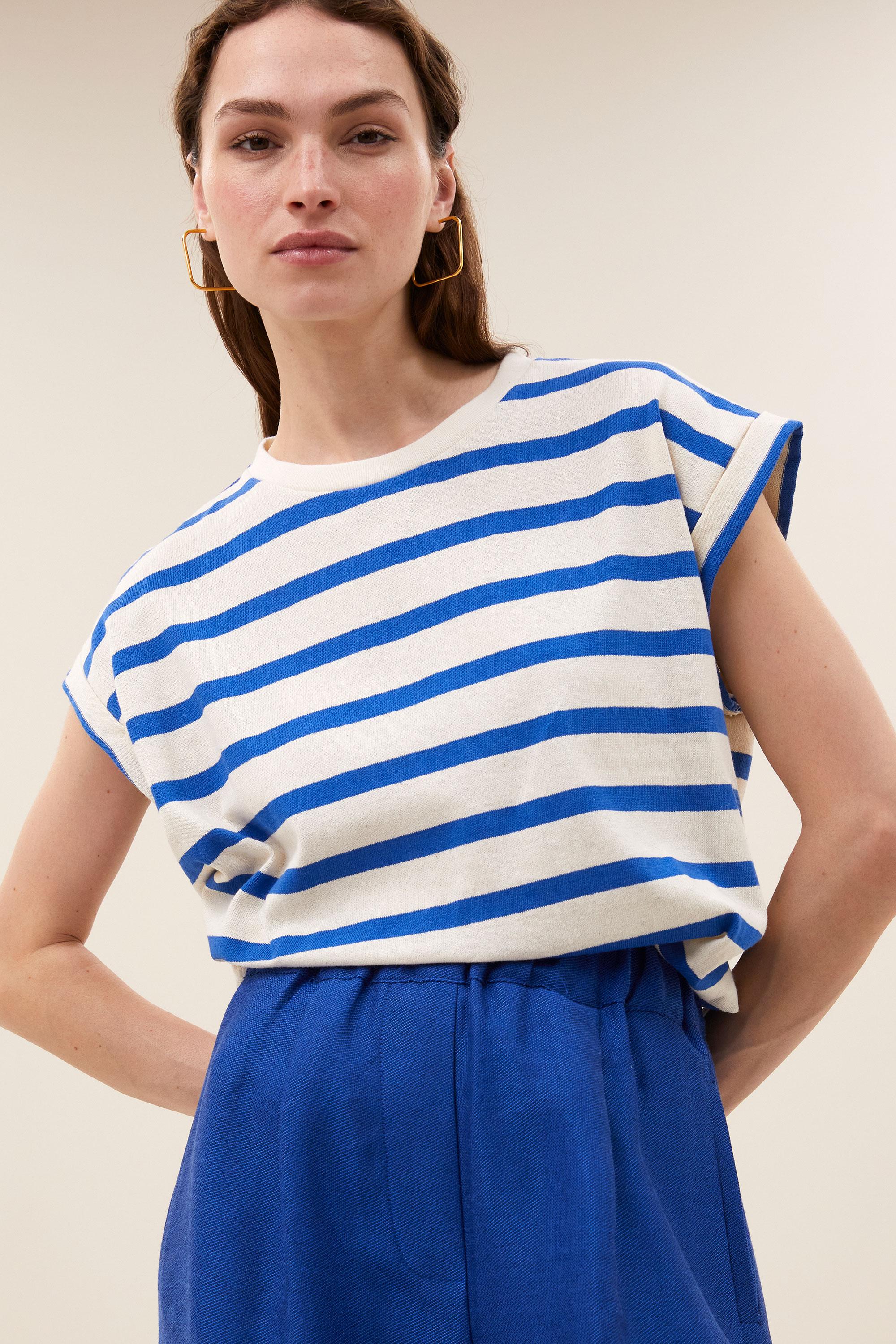 By-Bar Tobi Stripe Top Damen blau